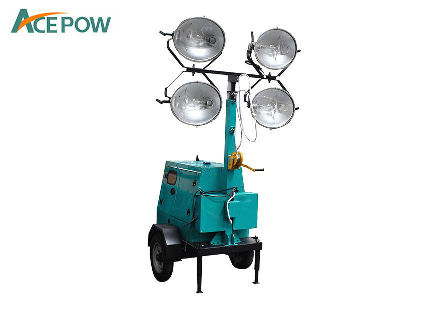 Air Cooled 76m Portable Generator Light Tower , Diesel Generator Light Tower