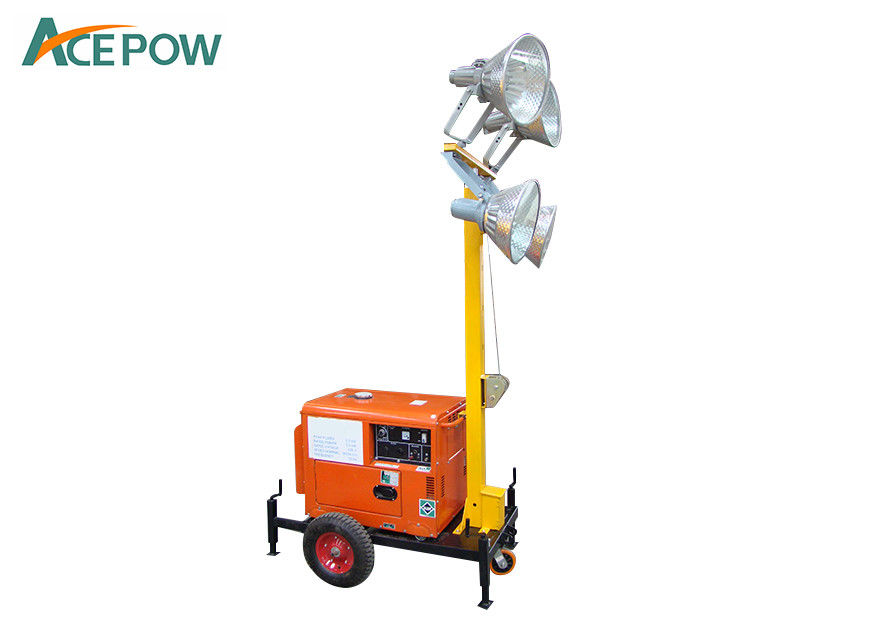 buy 4 Wheels 7m 1 Phase 5KVA Lighting Tower Generator online manufacturer